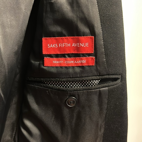 Saks Fith Ave oversized blazer with leather arms - Picture 4 of 4